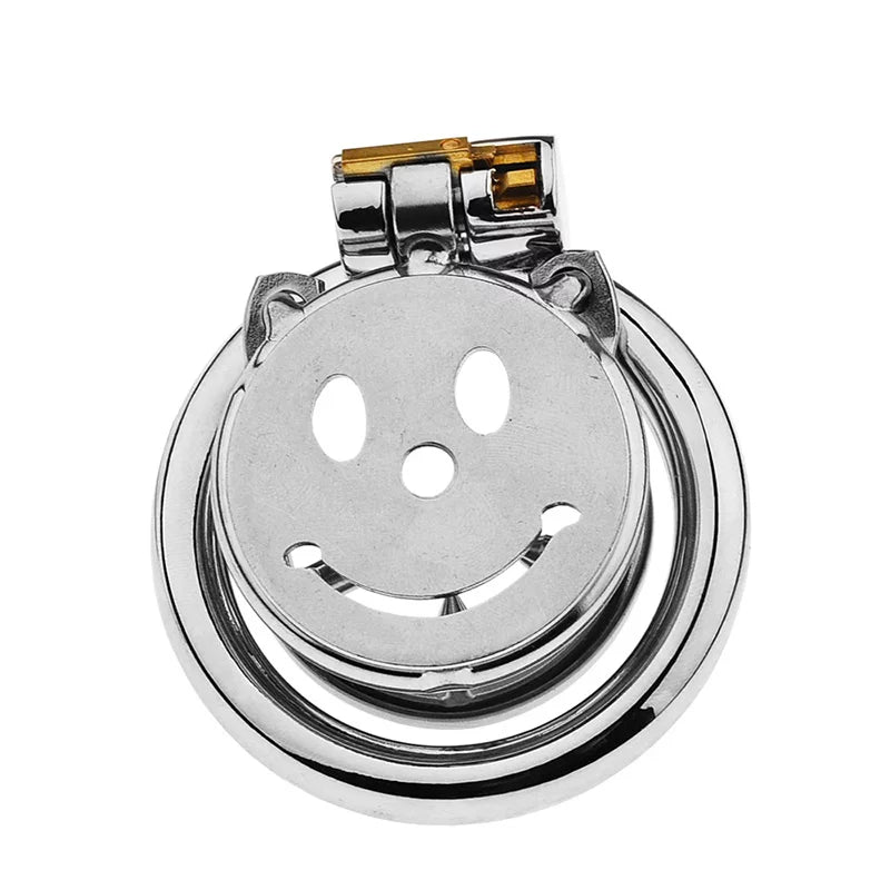 JAULA DE CASTIDAD PLANA DE METAL PARA HOMBRE SMILEY 