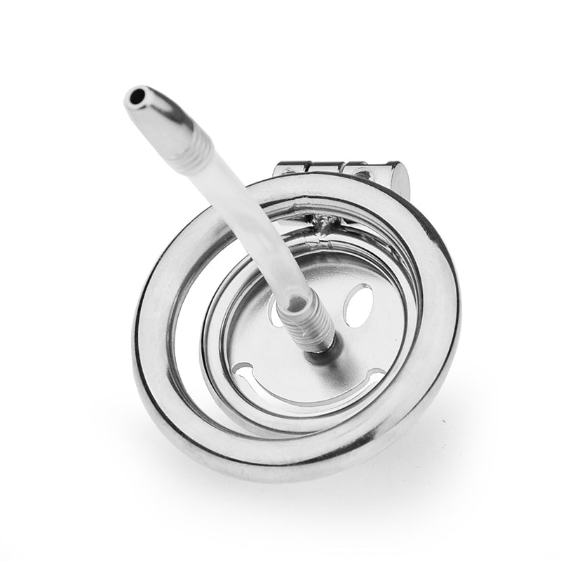 FLAT CHASTITY CAGE METAL MALE SMILEY