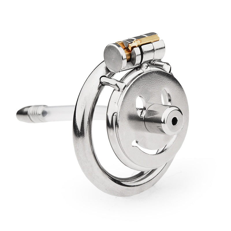 FLAT CHASTITY CAGE METAL MALE SMILEY