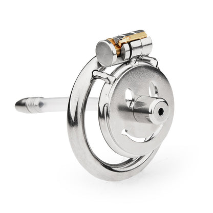 FLAT CHASTITY CAGE METAL MALE SMILEY