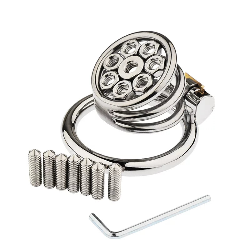 JAULA DE CASTIDAD PLANA CON PINCHOS DE METAL MELA