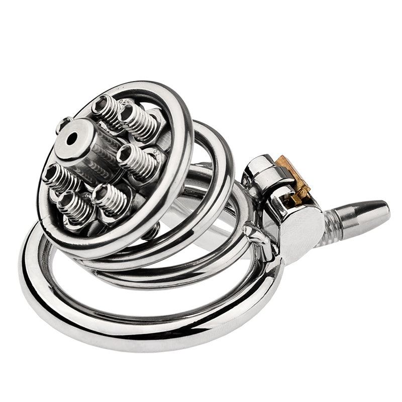 FLAT CHASTITY CAGE METAL SPIKED MELA