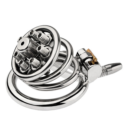 FLAT CHASTITY CAGE METAL SPIKED MELA