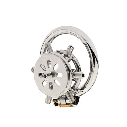 FLAT CHASTITY CAGE SPIKTED METAL