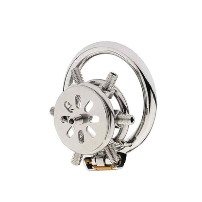 JAULA DE CASTIDAD PLANA DE METAL CON PINCHOS