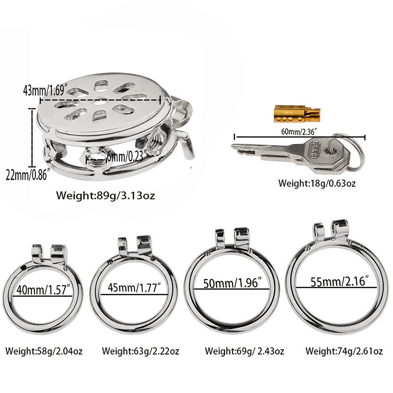 FLAT CHASTITY CAGE SPIKTED METAL