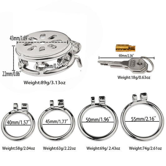 FLAT CHASTITY CAGE SPIKTED METAL