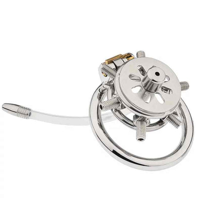 JAULA DE CASTIDAD PLANA DE METAL CON PINCHOS