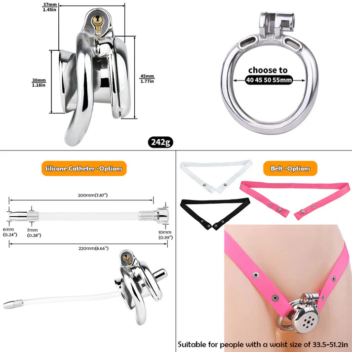 Flat Metal Male Chastity Cage – Inverted 2.0 Design