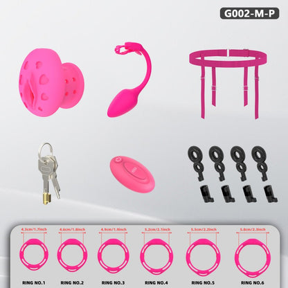 Recessed Silicone Chastity Cage for Men | Ergonomic Inward Design Wearable Device with Remote Vibration & Adjustable Fit System