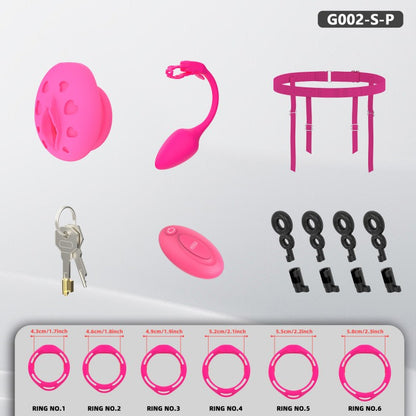 Recessed Silicone Chastity Cage for Men | Ergonomic Inward Design Wearable Device with Remote Vibration & Adjustable Fit System