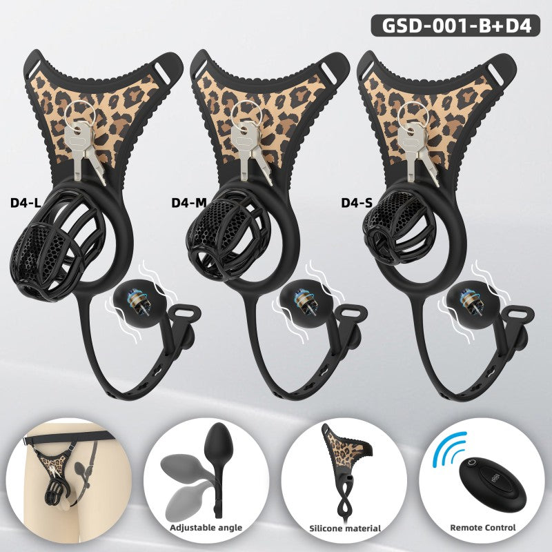 Modular Silicone Chastity Cage System | Remote-Controlled Vibration & Adjustable Fit GSD D4