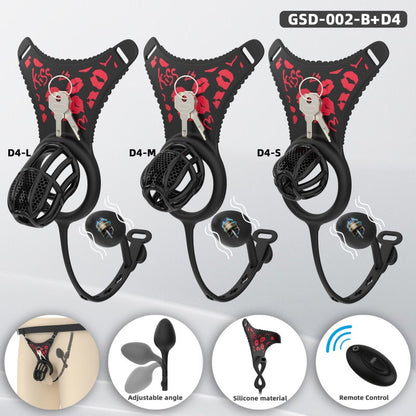 Modular Silicone Chastity Cage System | Remote-Controlled Vibration & Adjustable Fit GSD D4