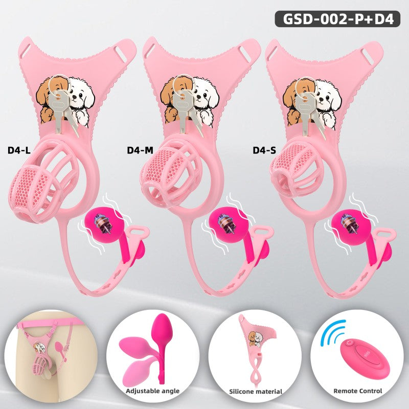 Modular Silicone Chastity Cage System | Remote-Controlled Vibration & Adjustable Fit GSD D4