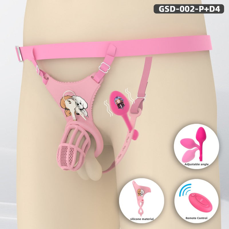 Modular Silicone Chastity Cage System | Remote-Controlled Vibration & Adjustable Fit GSD D4