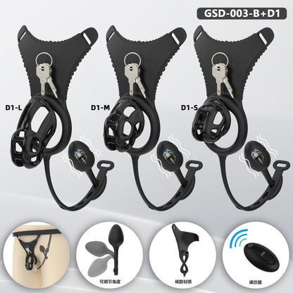 Upgraded Cobra Chastity Cage With Underwear & Plug – Complete Locked Set GSD Series