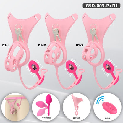 Upgraded Cobra Chastity Cage With Underwear & Plug – Complete Locked Set GSD Series