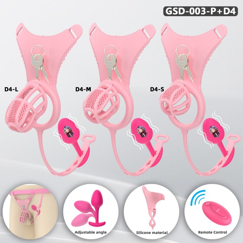 Modular Silicone Chastity Cage System | Remote-Controlled Vibration & Adjustable Fit GSD D4