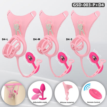 Modular Silicone Chastity Cage System | Remote-Controlled Vibration & Adjustable Fit GSD D4