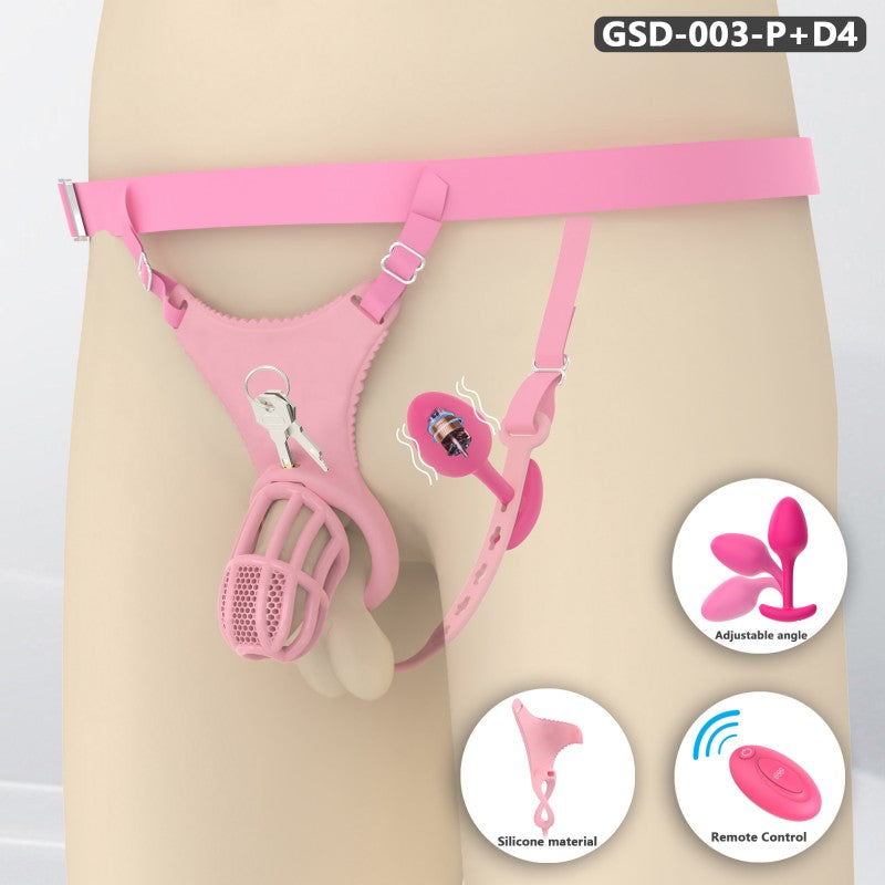 Modular Silicone Chastity Cage System | Remote-Controlled Vibration & Adjustable Fit GSD D4