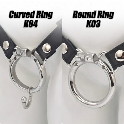 Base Rings for Chastity Cage (With Ears & Hook) – Fits Internal Side Slide Lock System Only (K03 / K04 / K04A)