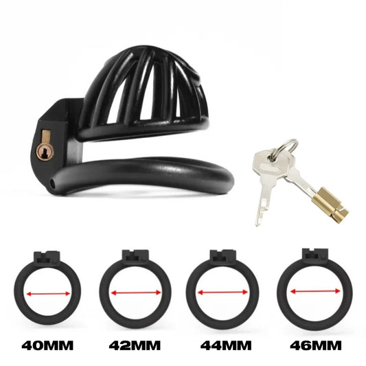 Inverted Mini Chastity Cage – Micro Male Chastity Cage | 3D Printed Resin | Shrink Training & Concealment | 3 Sizes + Hidden Lock