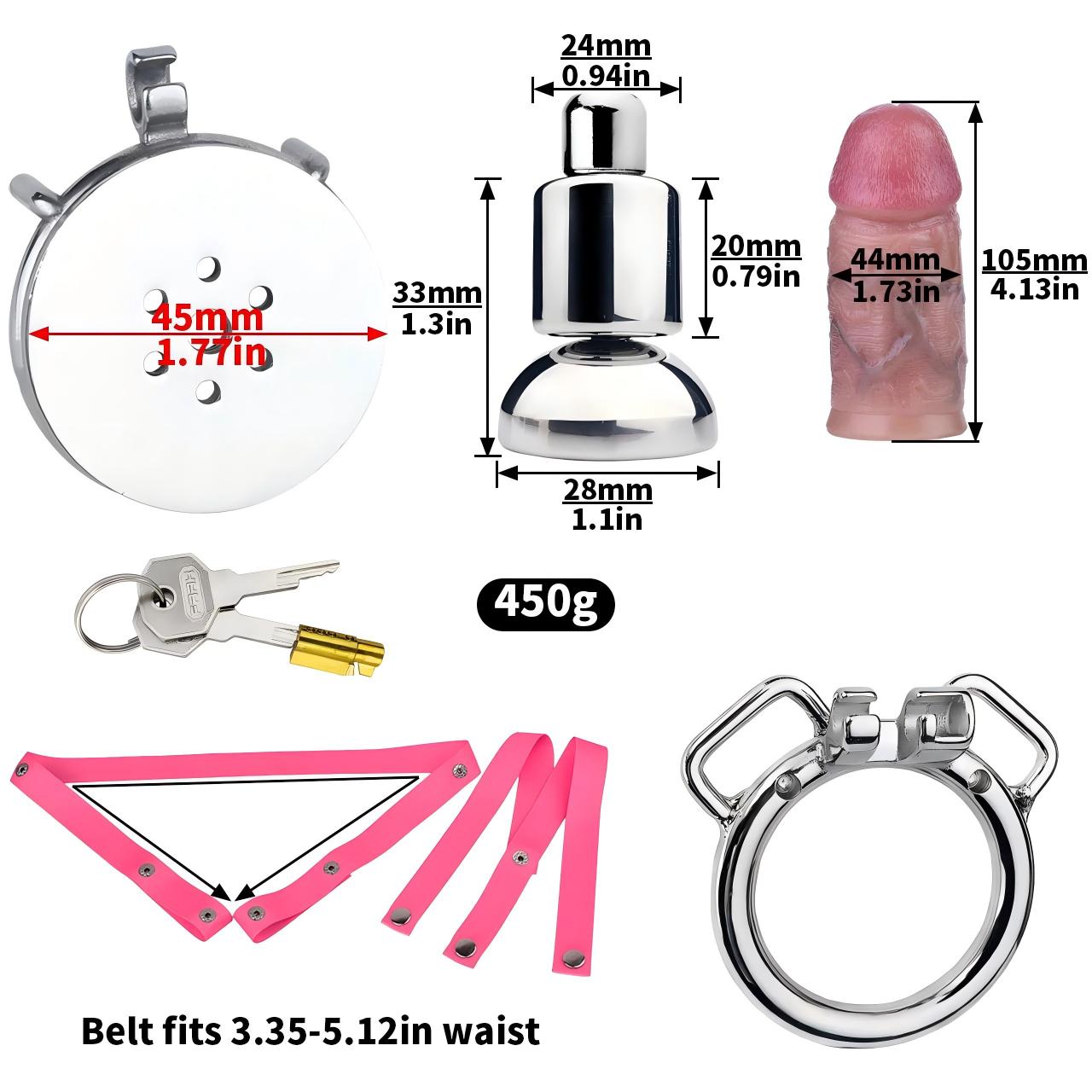 Inverted Cock Cage – Flat Sissy Silicone Dildo Chastity Lock