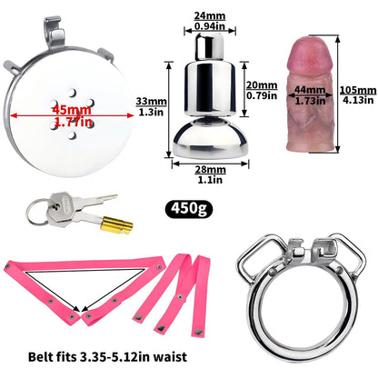 Inverted Cock Cage – Flat Sissy Silicone Dildo Chastity Lock