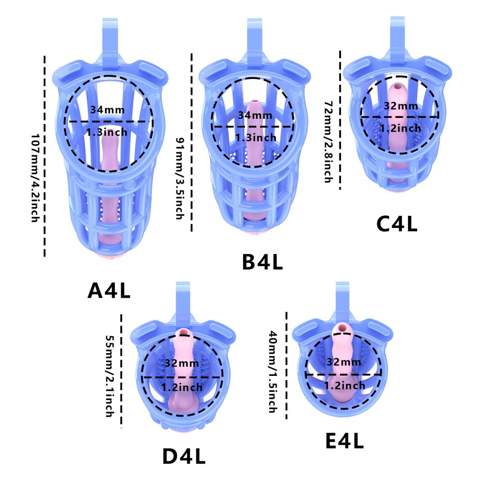 Honeycomb Obedient Chastity Cage – Lightweight Resin, 5 Ring Sizes, Built-in Lock & Strap-Designed Rings