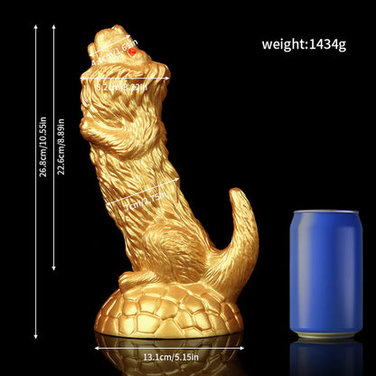 Gold Lion Dildo – Luxury Fantasy Animal-Inspired Silicone Dildo