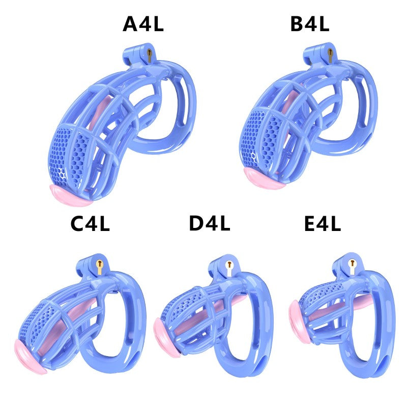 Honeycomb Obedient Chastity Cage – Lightweight Resin, 5 Ring Sizes, Built-in Lock & Strap-Designed Rings
