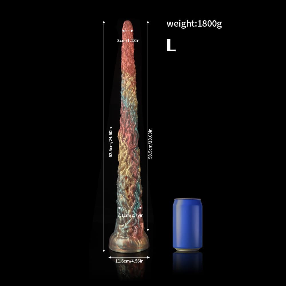 Vine Rainbow Tentacle Dildo Anal Plug – Fantasy Silicone Toy with Suction Base & Textured Design