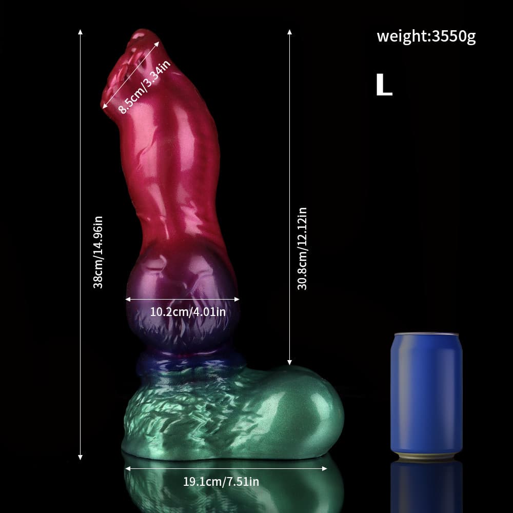 Dildo de fantasía con degradado morado y verde de Gun Dog - Dildo anudado