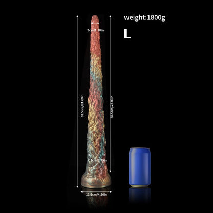 Vine Rainbow Tentacle Dildo Anal Plug – Fantasy Silicone Toy with Suction Base & Textured Design