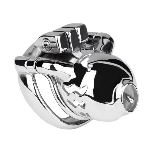 Metal Male Chastity Cage with Prince Albert Lock – Small Size