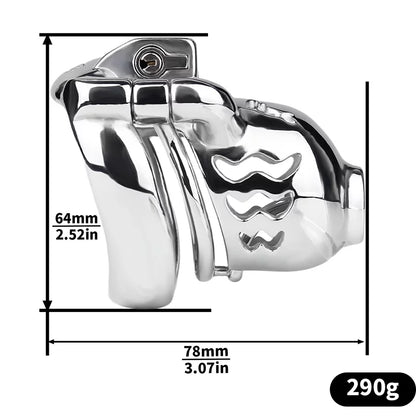 Metal Male Chastity Cage with Prince Albert Lock – Small Size