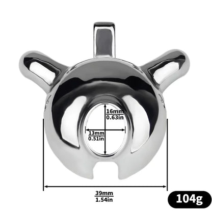 Metal Male Chastity Cage with Prince Albert Lock – Small Size