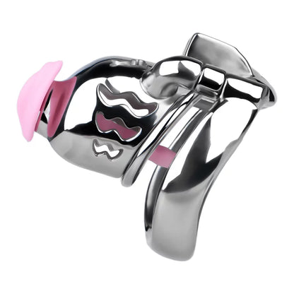 Stainless Steel Chastity Cage with Anti-Slip Ring and Silicone Catheter – Secure, Durable & Comfortable Fit