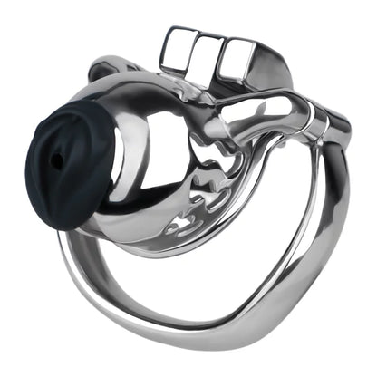 Stainless Steel Chastity Cage with Anti-Slip Ring and Silicone Catheter – Secure, Durable & Comfortable Fit