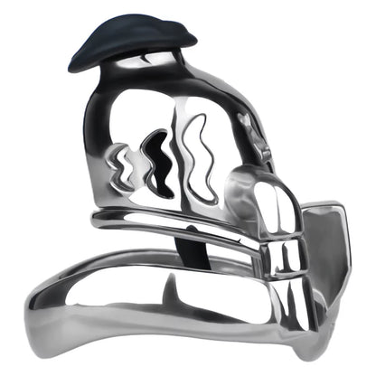 Stainless Steel Chastity Cage with Anti-Slip Ring and Silicone Catheter – Secure, Durable & Comfortable Fit
