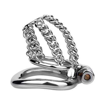 Male Chastity Metal Cock Cage– Slim Chain Version