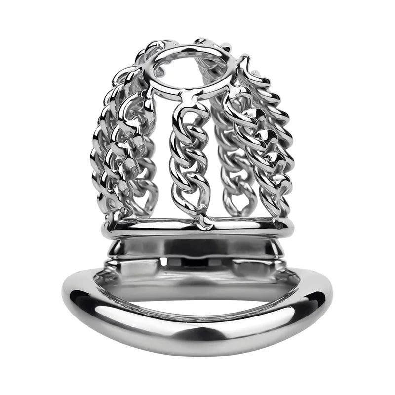 Male Chastity Metal Cock Cage– Slim Chain Version