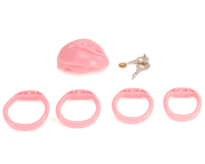 Sissy Chastity Cage – Small Silicone Faux Labia Design