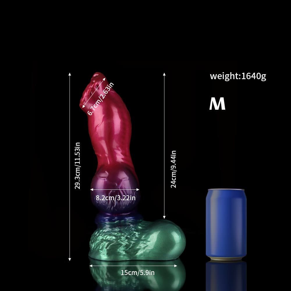 Dildo de fantasía con degradado morado y verde de Gun Dog - Dildo anudado