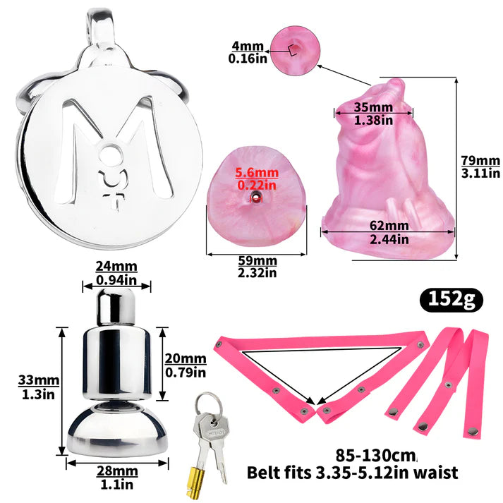 Monster Dildo Chastity Cage