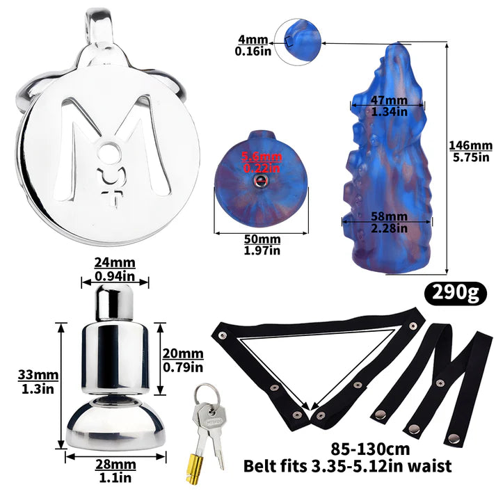 Monster Dildo Chastity Cage