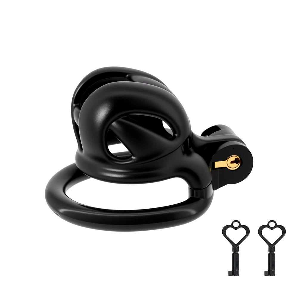 Mini Cobra N Male Chastity Cage with Lock & 4 Rings – Resin Virginity Device for Men