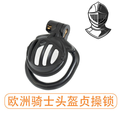 Knight helmet chastity lock