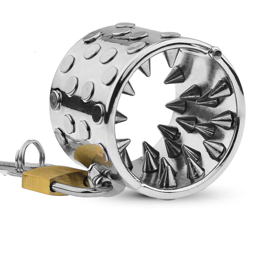 Stainless Steel Spiked Ball Stretcher | Scrotum Weight CBT Pendant for Men