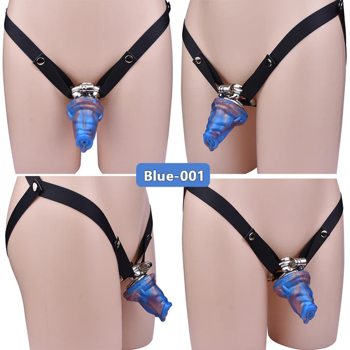 Monster Dildo Chastity Cage